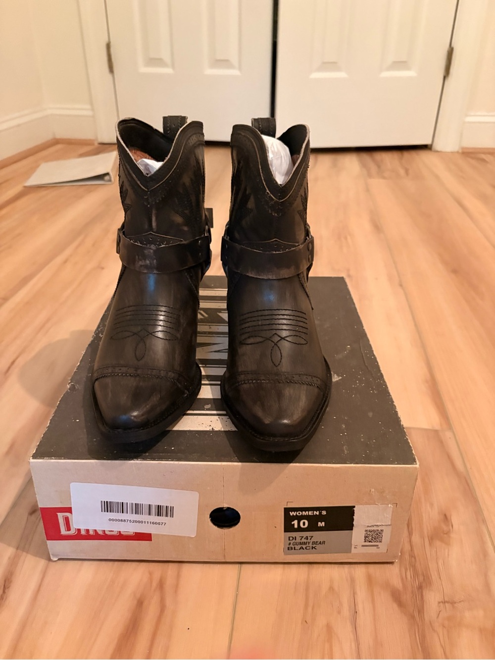 Dingo  Black Western Harness Ankle Boots